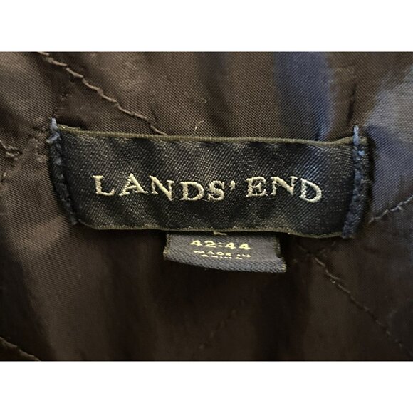 Vintage Lands’ End Men's Denim Chore Jacket Workwear Utility Coat Blue Jean 90s - Picture 3 of 9